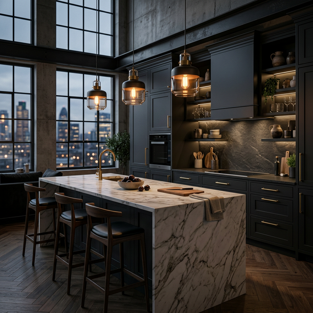 Кухня на заказ в современном стиле от студии Мебельтека